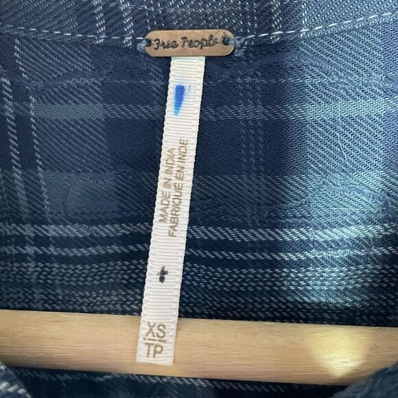 Free People Stevie's Embellished Plaid Buttondown XS - Picture 5 of 8